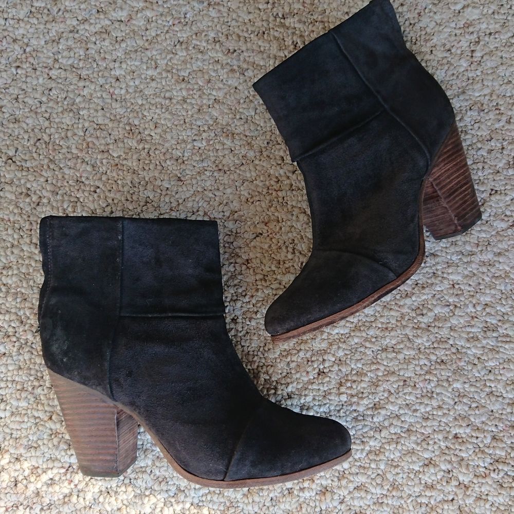 Rag and Bone newbury ankle black boots in Suede leather size 9.5